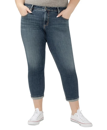 Женские джинсы Silver Jeans Boyfriend плюс, синие