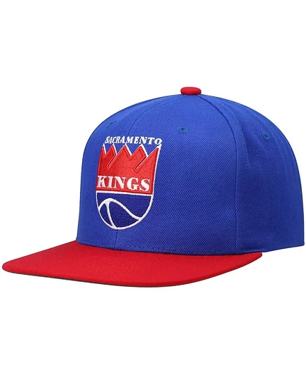 Мужская кепка Mitchell & Ness сине-красного цвета Sacramento Kings Hardwood Classics Team Two-Tone 2.0 Snapback синего цвета