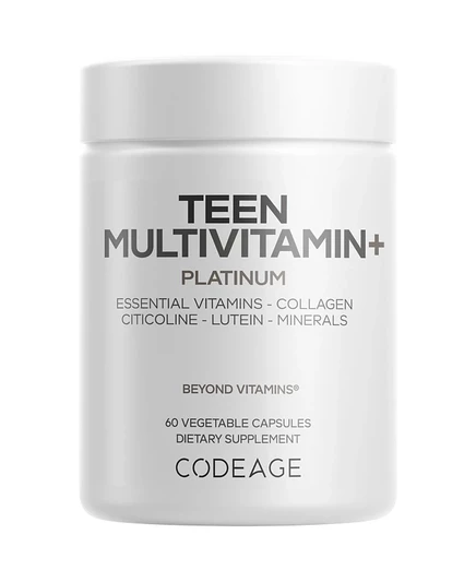 Витамины Codeage Teen Multivitamin+ Platinum, 60 капсул, белые