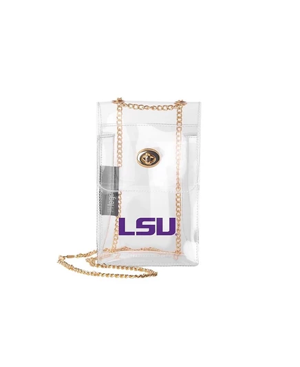 Сумка через плечо Logo Brands LSU Tigers прозрачная, белая