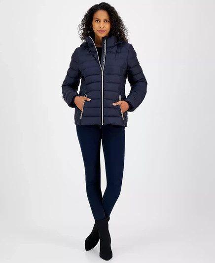 Женское пуховое пальто MICHAEL с капюшоном, созданное специально для Macy's admiral