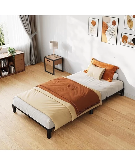 каркас кровати gaomon Twin Size, металлическая платформа диаметром 6 дюймов, Винты не требуются, Пружинный блок не требуется, Сверхпрочный, Грузоподъемность 800 фунтов, черный