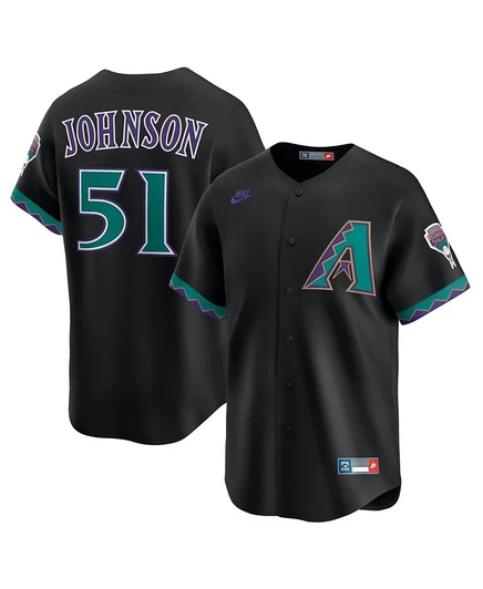 Мужская футболка Nike Randy Johnson Black Arizona Diamondbacks из лимитированной коллекции Cooperstown black
