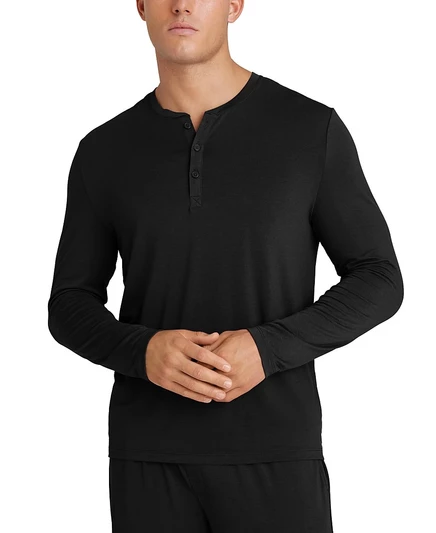 Мужская футболка-хенли Tommy John Second Skin, черная