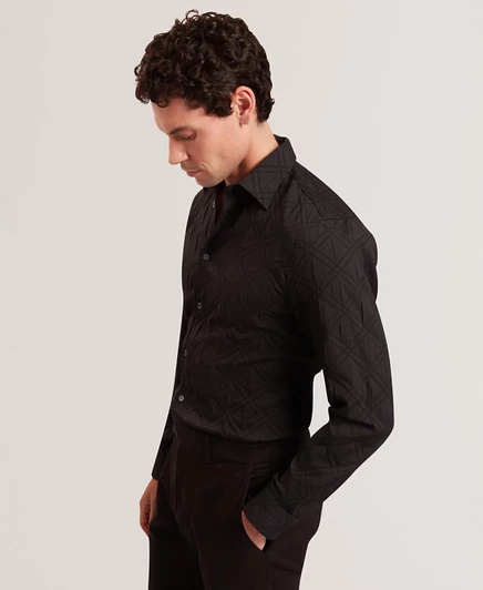 Мужская рубашка Ted Baker Fynran, черная
