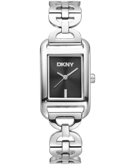 Женские кварцевые часы-браслет из нержавеющей стали DKNY с открытым звеном, 21x34 мм, черный