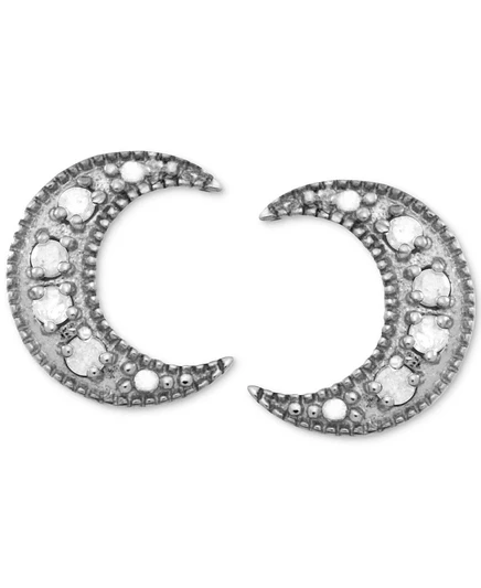 Серьги-гвоздики Macy's Crescent Moon 1/10 карат, серебро