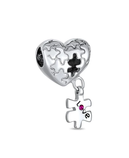 Шарм-подвеска Bling Jewelry Heart Puzzle, серебро .925