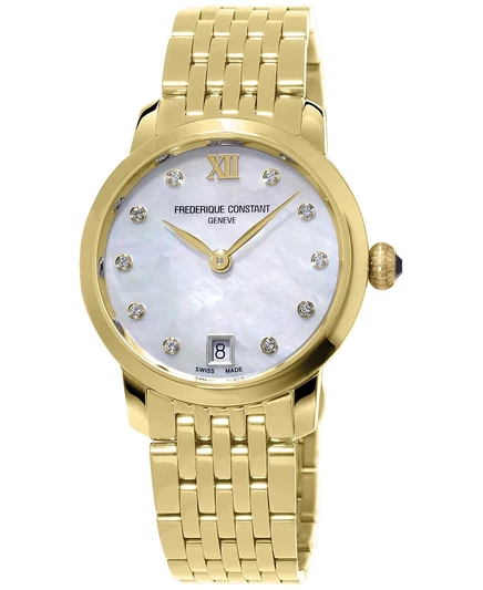 Женские часы Frederique Constant Slimline 30 мм, золотистые