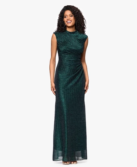 Женское платье Betsy & Adam Metallic Ruched, коричневое