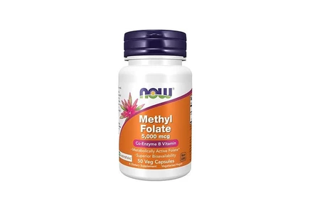NOW Foods Метилфолат, 5000 мкг, 50 капсул для овощей без цвета