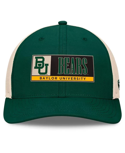 Мужская кепка Top of the World, зеленая Baylor Bears Bennett Trucker регулируемая по размеру 