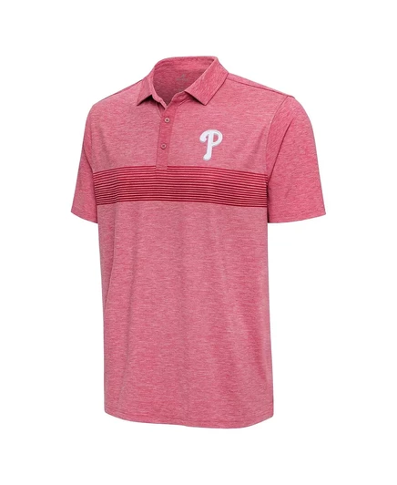 Мужская розовая футболка-поло Heather Red Philadelphia Phillies Dashing от Antigua heather red