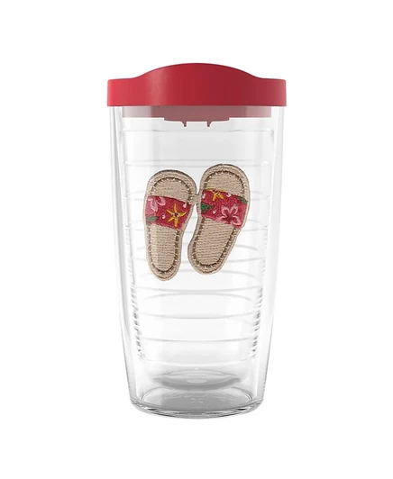 Tervis Sandy Slides, Сделано в США, Дорожный стакан с двойными стенками, сохраняет напитки холодными и горячими, 16 унций, Красный