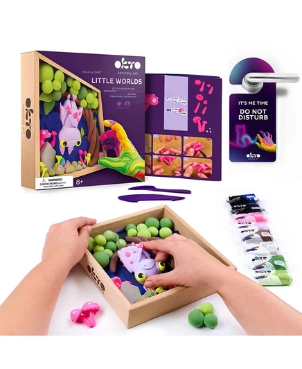Набор Wise Elk OKTO Little Worlds из глины, 21×21 см, синий