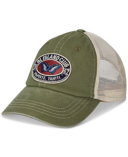Мужская кепка дальнобойщика Polo Ralph Lauren с нашивкой и логотипом из саржи garden trail