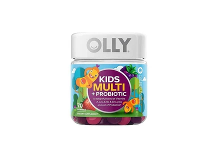 Детские жевательные мультивитамины Olly Kids Multi + Probiotic, 70 шт., белые