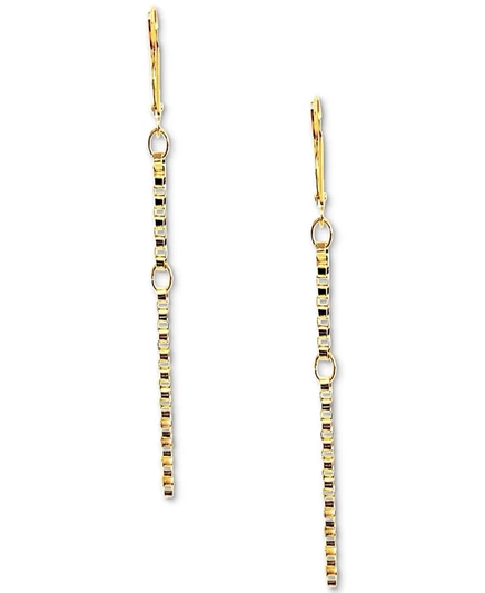 Серьги MINU Jewels цепочные позолоченные, золотистые