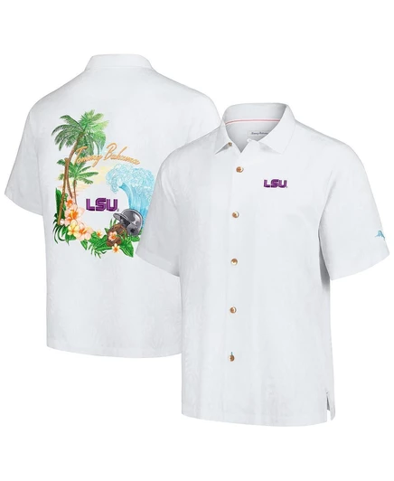 Мужская белая рубашка на пуговицах LSU Tigers Castaway Game Camp white
