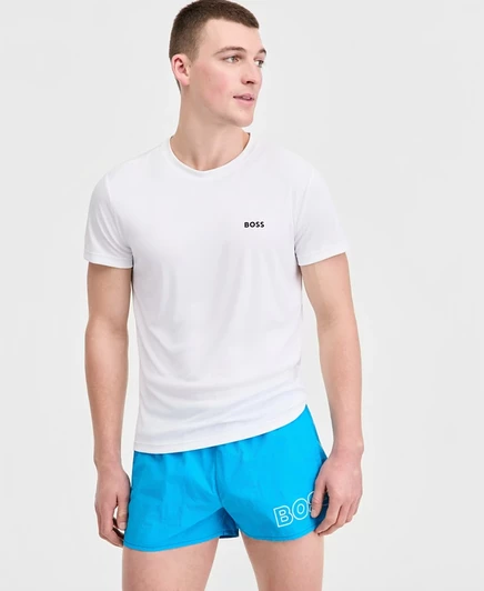 Мужская купальная футболка BOSS by Hugo Boss с UV-защитой, белая