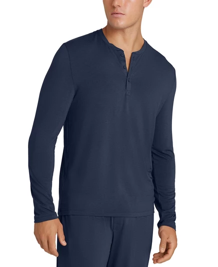 Мужская футболка Henley с длинным рукавом Second Skin dress blues