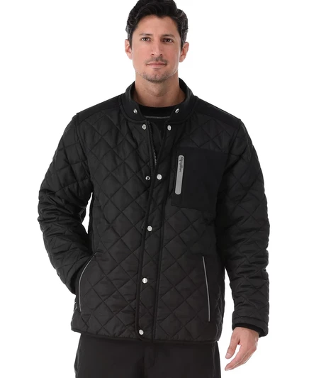 Мужская утепленная куртка Refrigiwear стеганая в ромб, черная