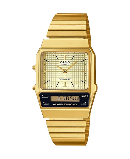Мужские японские кварцевые часы Casio из нержавеющей стали золотистого цвета, 32,1 мм