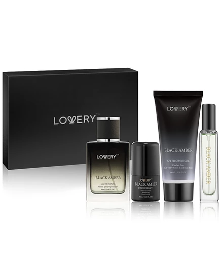 Мужской подарочный набор Lovery Black Amber, 4 шт