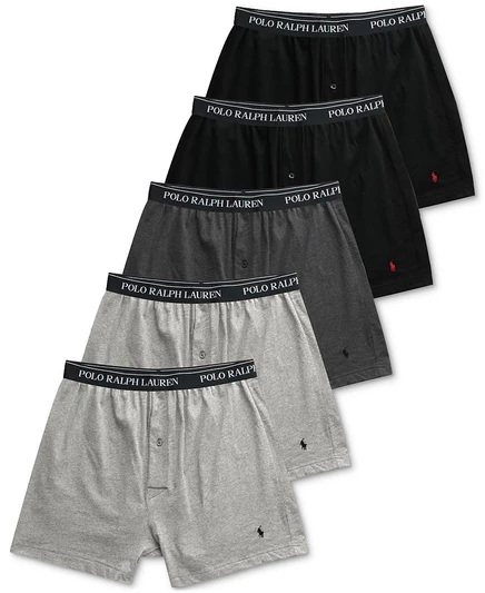 Мужские боксеры Polo Ralph Lauren Classic-Fit, 5 шт., серые