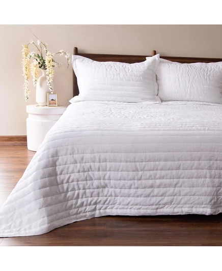 Комплект постельного белья Bokser Home из французского льна с канальным швом и имитацией - Полный комплект/Queen