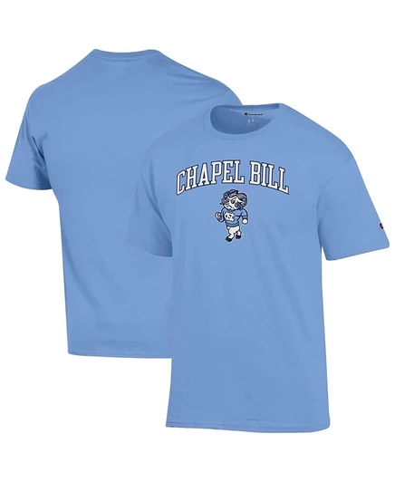 Мужская футболка Champion Tar Heels с маскотом, голубая