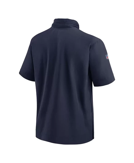 Мужское поло Nike Navy Tennessee Titans 2024 Sideline Coach с коротким рукавом и застежкой на молнию до половины длины
