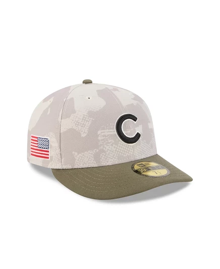 Мужская светло-бежевая/оливковая шляпа New Era Chicago Cubs 2025, День Вооруженных сил, 59-я по счету, приталенная шляпа light beige, olive