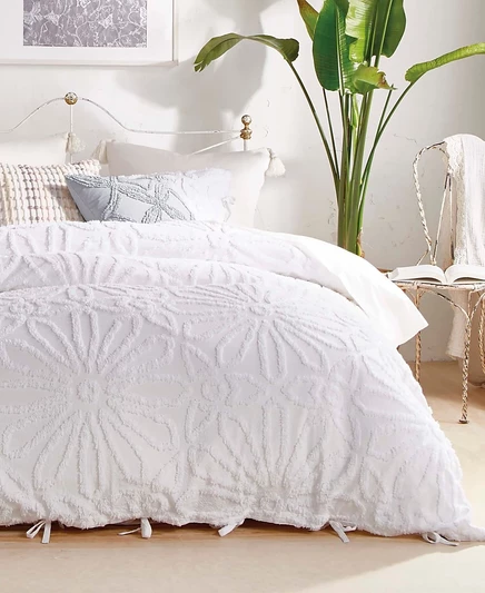 Пододеяльник Peri Home Chenille Medallion Full/Queen, белый