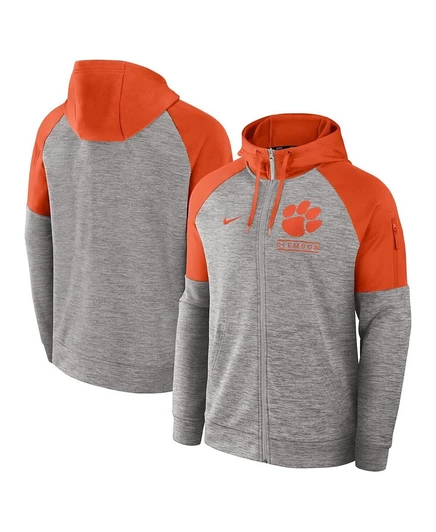 Мужская толстовка Nike Clemson Tigers на молнии, серая
