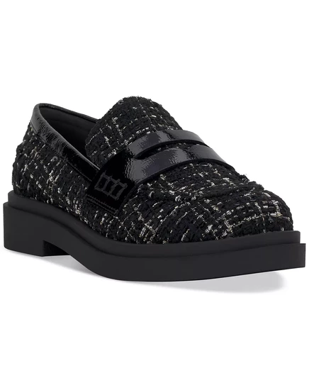  Женские мокасины Xuris Penny на плоской подошве black sequin tweed