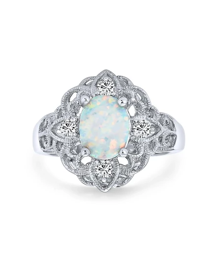 Кольцо Bling Jewelry с созданным опалом, серебро 925, синее