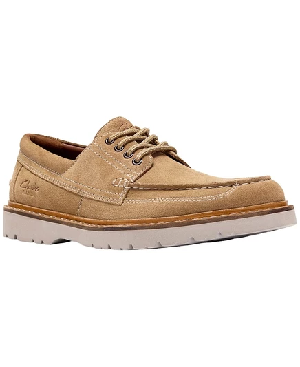 Мужские туфли-мокасины Clarks Weltridge шнурованные, бежевые