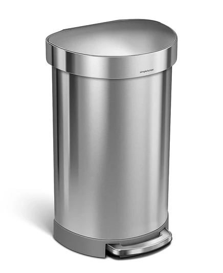Ведро для мусора Simplehuman 45 л полукруглое, серебристое