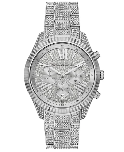 Женские часы Michael Kors с хронографом Lexington, серебристые, из нержавеющей стали, 42 мм