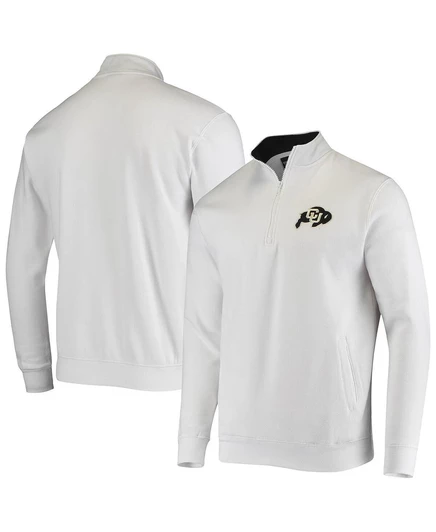 Мужская куртка Colosseum Colorado Buffaloes Tortugas на молнии 1/4 с логотипом, белая