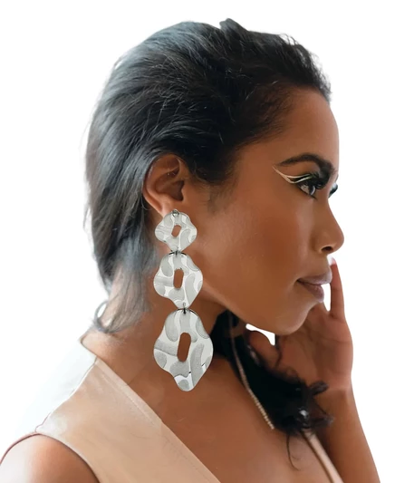 Серьги Swanky Designs Remi Drops из акрила, серебристые