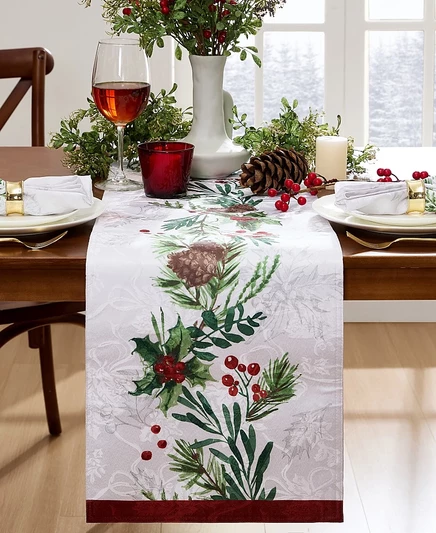 Дорожка для стола Elrene Holly Berry 70″×14″, разноцветная