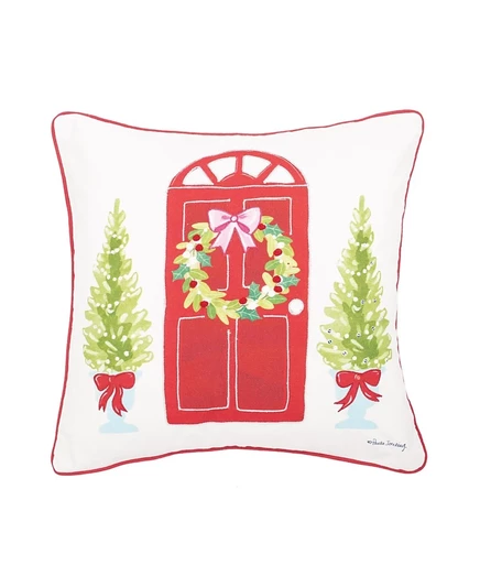 Декоративная подушка C&F Home Door Wreath, 46×46 см, красная