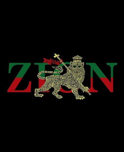 Мужская футболка с длинным рукавом Zion - One Love Word Art black