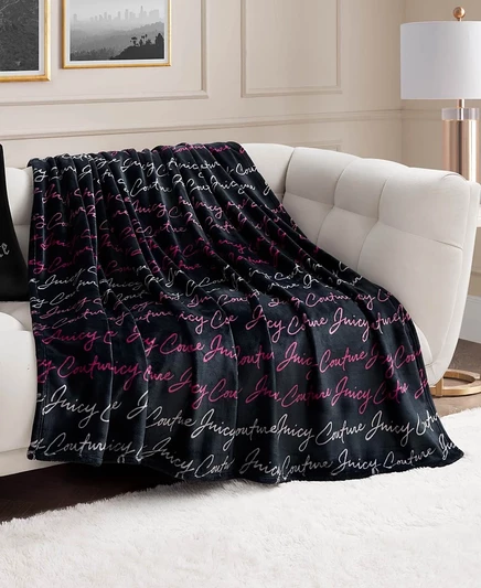 Плюшевый плед Juicy Couture 152×178 см, черный