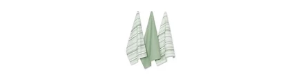 Коллекция кухонных полотенец Design Imports для повседневной носки Urban Stripe, 20x30 дюймов, Артишоково-зеленый, 3 шт.