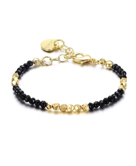Детский браслет GiGiGirl с сердечком позолоченный 14k, черный