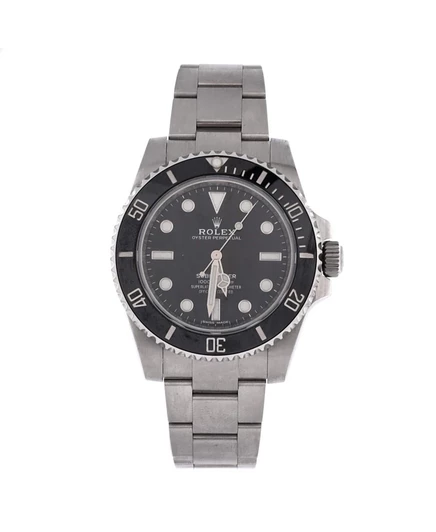 Бывшие в употреблении автоматические часы Rolex Oyster Perpetual Submariner из нержавеющей стали и керамохрома черного цвета диаметром 41 мм