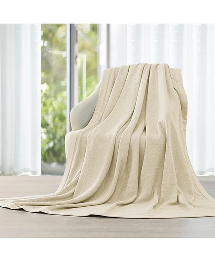 Плед Egyptian Linens двуслойный 100% хлопок 127×178 см, бежевый